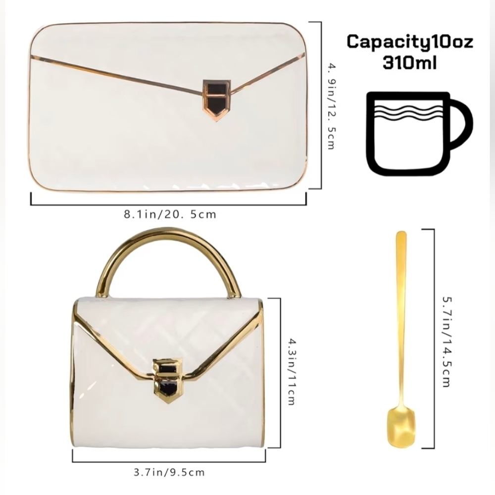 Luxurious White and Gold Tea Set - Picture 3 of 11